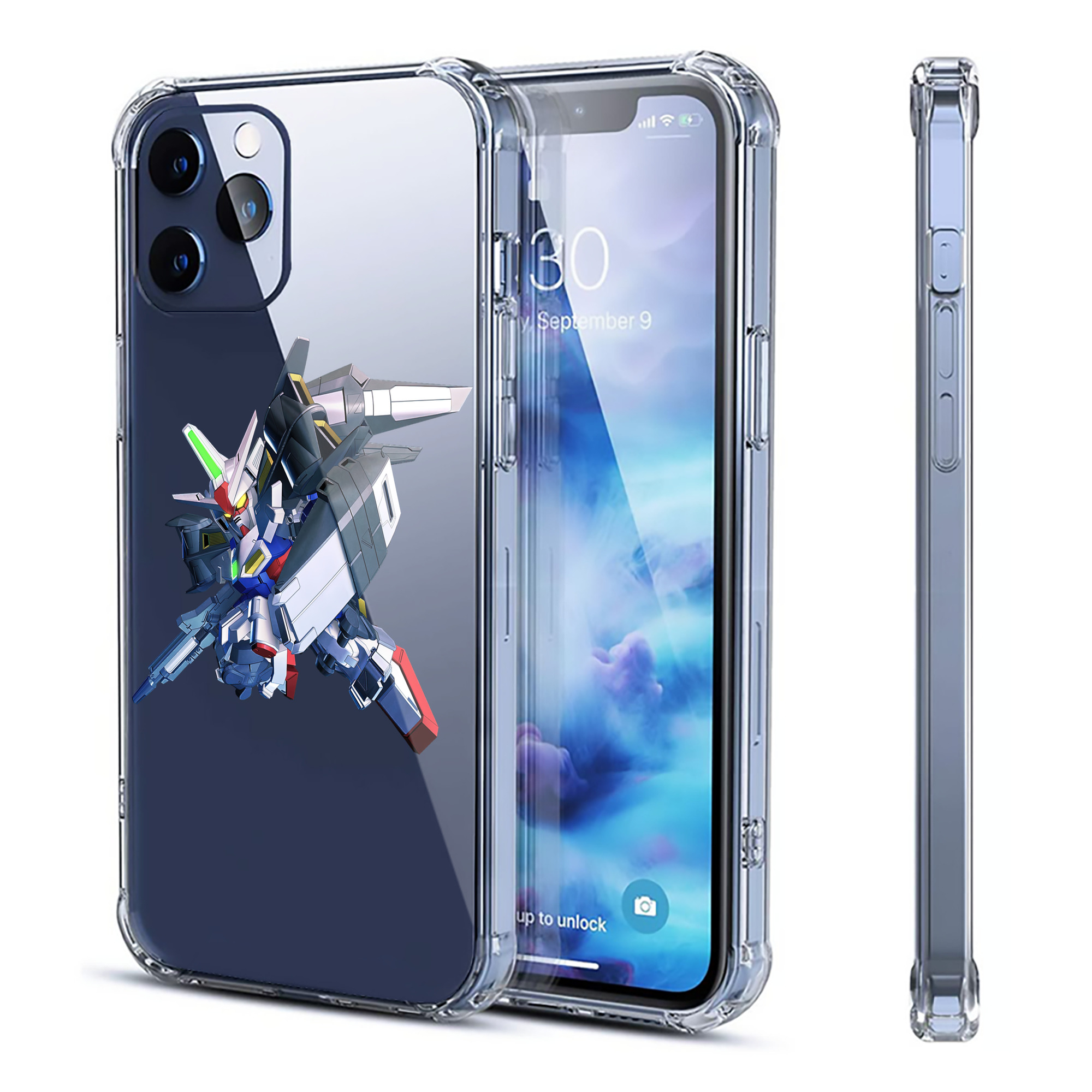 （画像用） 機動戦士ガンダム Mobile Suit Gundam 【iPhone 12シリーズ対応】透明スマホケース（クリアソフトケース）